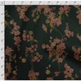 thumbnail image 4 of Soimoi Floral Printed, Japan Crepe SatinFabric, by The Yard 54 Inch Wide, Decorative Sewing Fabric for Dresses Kimonos Gowns, Green & Yellow, 4 of 5