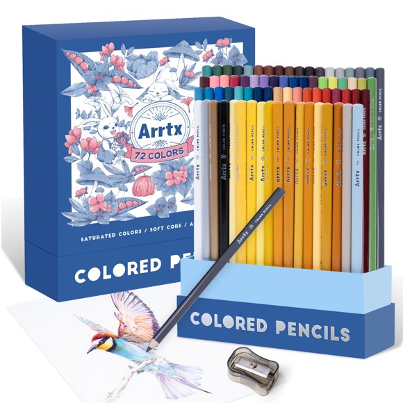 Arrtx Artist 72 Colored Pencils Set, Premium Soft Core Colored Leads for Professional, Beginners, Adult Coloring Books, Sketch Shading
