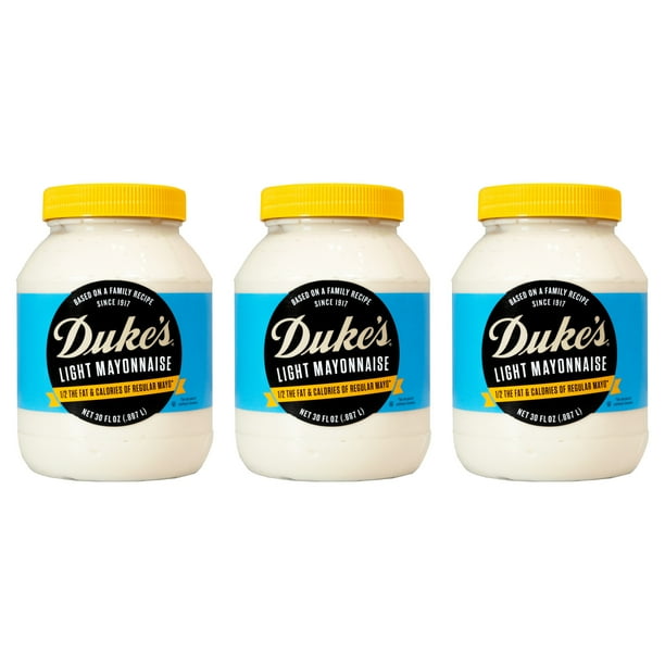 (3 pack) Duke's Light Mayonnaise, 30 fl oz Jar