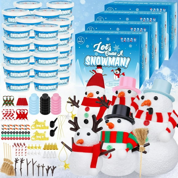 Kit de manualidades con muñecos de nieve EOBOH, paquete de 48 unidades