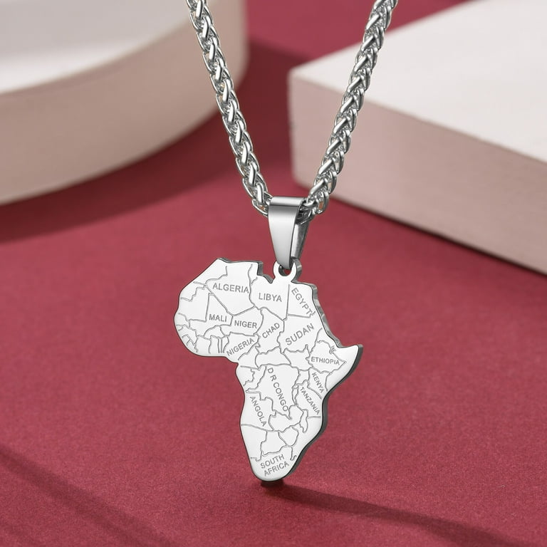 Silver Map Locket Necklace