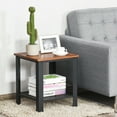 thumbnail image 3 of Gymax Industrial End Table 2-Tier Side Table W/Storage Shelf Rustic Sofa Table Black, 3 of 9