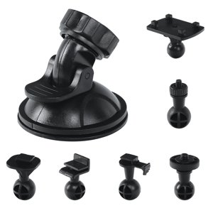 Dash Cam Suction Mount, EDHITNR 6 Joints Universal Car DVR GPS Holder, Heavy Duty 360 Rotation Windshield Mount Bracket for Dash Cameras