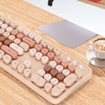 thumbnail image 3 of SURJDE Wireless Keyboard and Mouse Combo, 104 Keys Punk Keyboard, Cute Desktop Game Keyboard Mouse Kit, for Girls, Retro Typewriter Style, for Home/Office/Work/Gaming/Study(Apricot), 3 of 7