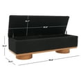 thumbnail image 3 of SAFAVIEH Couture Vianna Solid Boucle Modern Bench with Storage, Black, 3 of 16