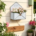 thumbnail image 5 of Metal Wall Flower Planter Envelope Shape - Iron Hanging Pot Vase, Farmhouse Vintage Centerpiece, Rustproof Indoor Outdoor for Home & Garden Decor, 5 of 6