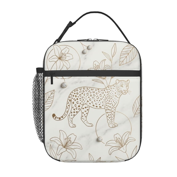 Cheetah Lunch Bag, Insulated Lunch Tote For Women And Men, Reusable Cooler Bag For Work Office Travel And Daily Use
