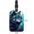 thumbnail image 6 of Square 2Pack PU Leather Wolf Cruise Luggage Tag with Privacy Cover and Name ID Tag for Travel Handbags Backpacks Luggage Tags, 6 of 6