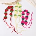 thumbnail image 6 of Breezora Handmade Strawberry Crochet Headband for Girls Women Cute Tie Back Kawaii Red Berry Accessory for Birthday Gifting Parties, 6 of 7