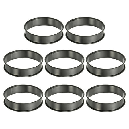 

Uxcell 8pcs Crumpet Rings 3.94 Nonstick Double Rolled Round Cake Ring Black