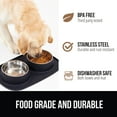 thumbnail image 6 of GORILLA GRIP Dog Bowls Feeding Mat Set, Stainless Steel Bowl, Raised Edge Silicone, 4 Cup, Black, 6 of 10