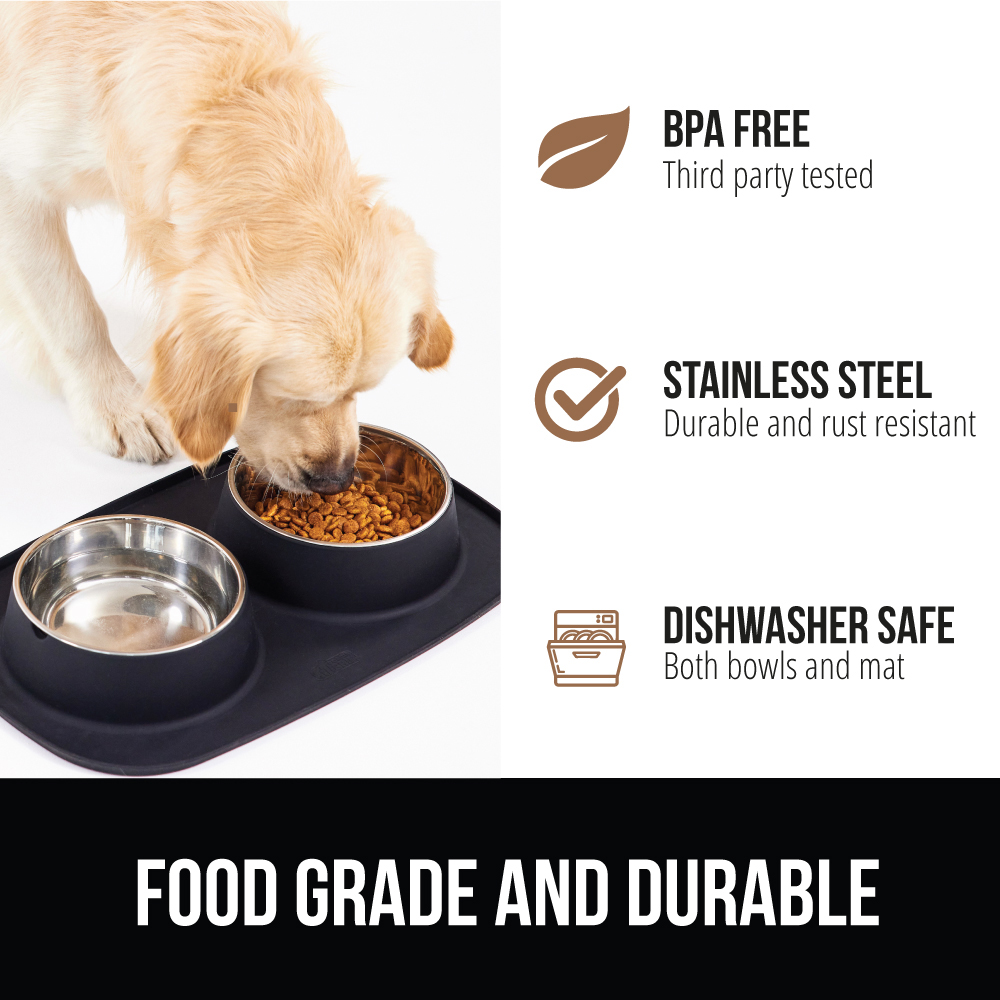 Gorilla Grip Dog Bowls Feeding Mat Set 2 Cup photo 5