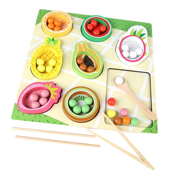 Juego de cuentas con Clip, juguete de clasificación de colores, habilidad motora fina sensorial, juego de mesa con clavija de madera Montessori para