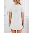 thumbnail image 2 of Fancyglim Womens Shirts Short Sleeve T shirts Tunic Tops, White XL, 2 of 4