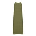 thumbnail image 5 of ZQUUVOU Women's Summer Dress Spaghetti Strap Solid Color Maxi Dress Olive Green,2XL, 5 of 9