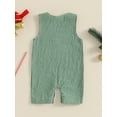 thumbnail image 6 of Suealasg Baby Boys Girls Christmas Overalls Plaid Santa Letter Embroidered Sleeveless Button Straps Jumpsuit, 6 of 9