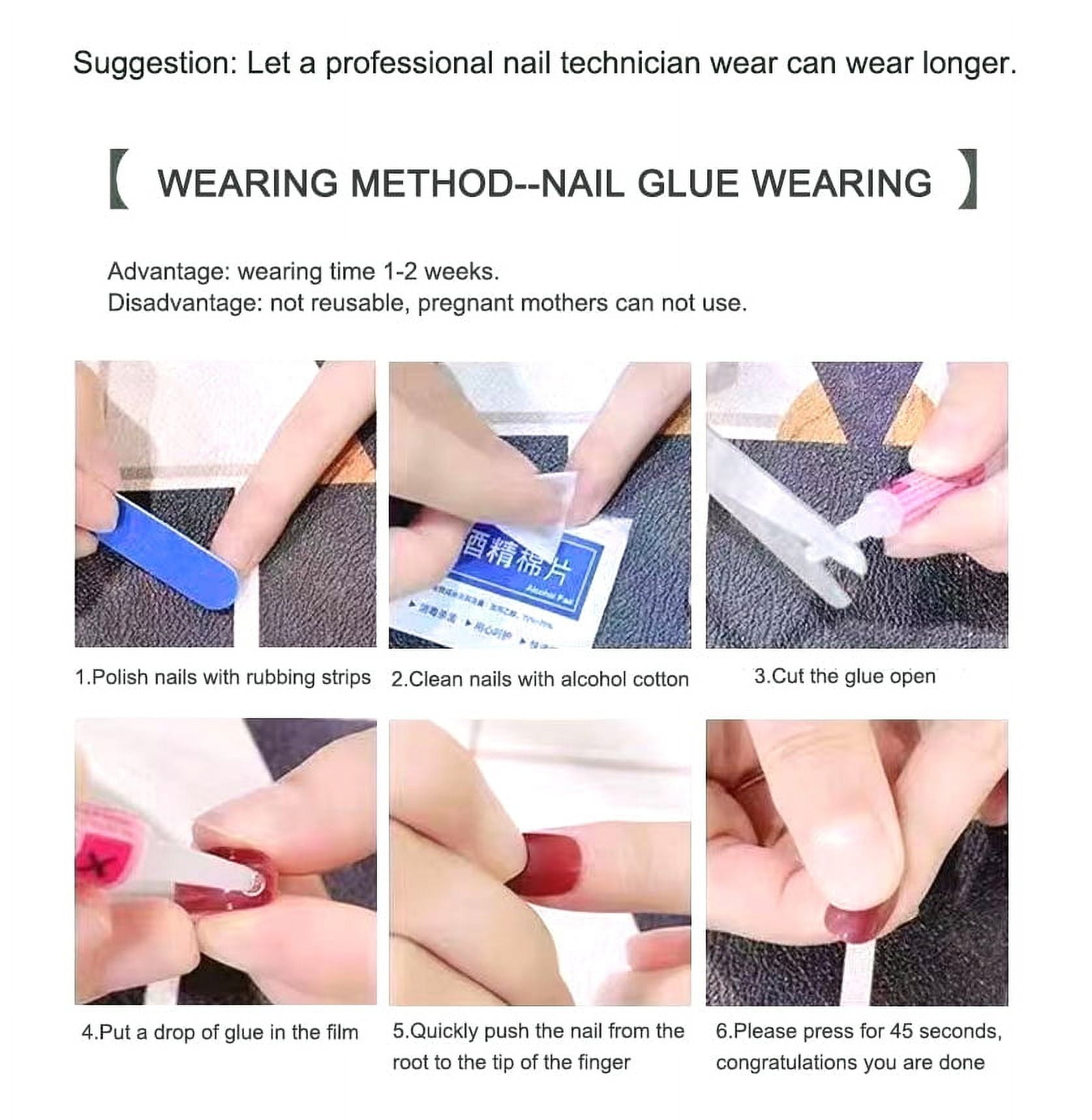 Silver Glitter Press on Nails Medium Square Fake Nails with Rhinestones Design Glossy Pink White Artificial False Nails for Women Girls DIY Manicure Decoration Reusable Stick on Nails Glue on Nails