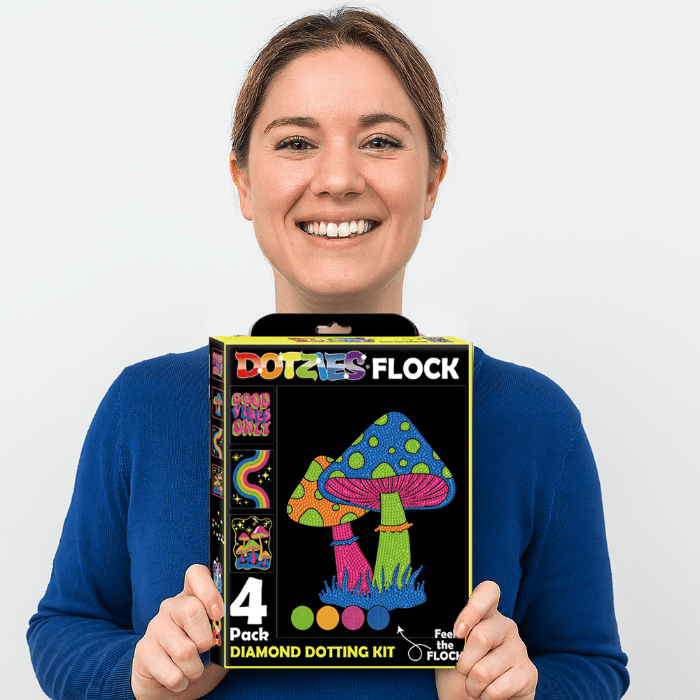 Diamond Dotz Neon Flock Good Vibes Diamond Painting Kits for Adults - Colorful Diamond Art Kits a Relaxing Creative Craft Kit with Dotz Gems 10x8