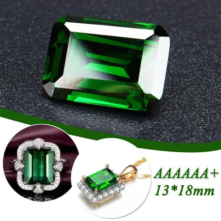 Natural Emerald - Natural Emerald 30ct Green Loose Gemstone Emerald Natural Mined Colombia Emerald Cut AAAAAA+ DIY Accessories Rectangle Style Ornaments Solid for Jewelry Stud Earrings