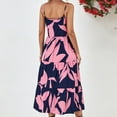 thumbnail image 4 of Edvintorg Women's Summer Floral Spaghetti Strap Sundress Womens Open-Back Sleeveless Drawstring Printed Temperament Flowy Maxi Dresses Blue S, 4 of 7