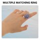 thumbnail image 3 of Anillo de cerámica con flores para mujer, elegante anillo de flores simuladas, 3 of 7