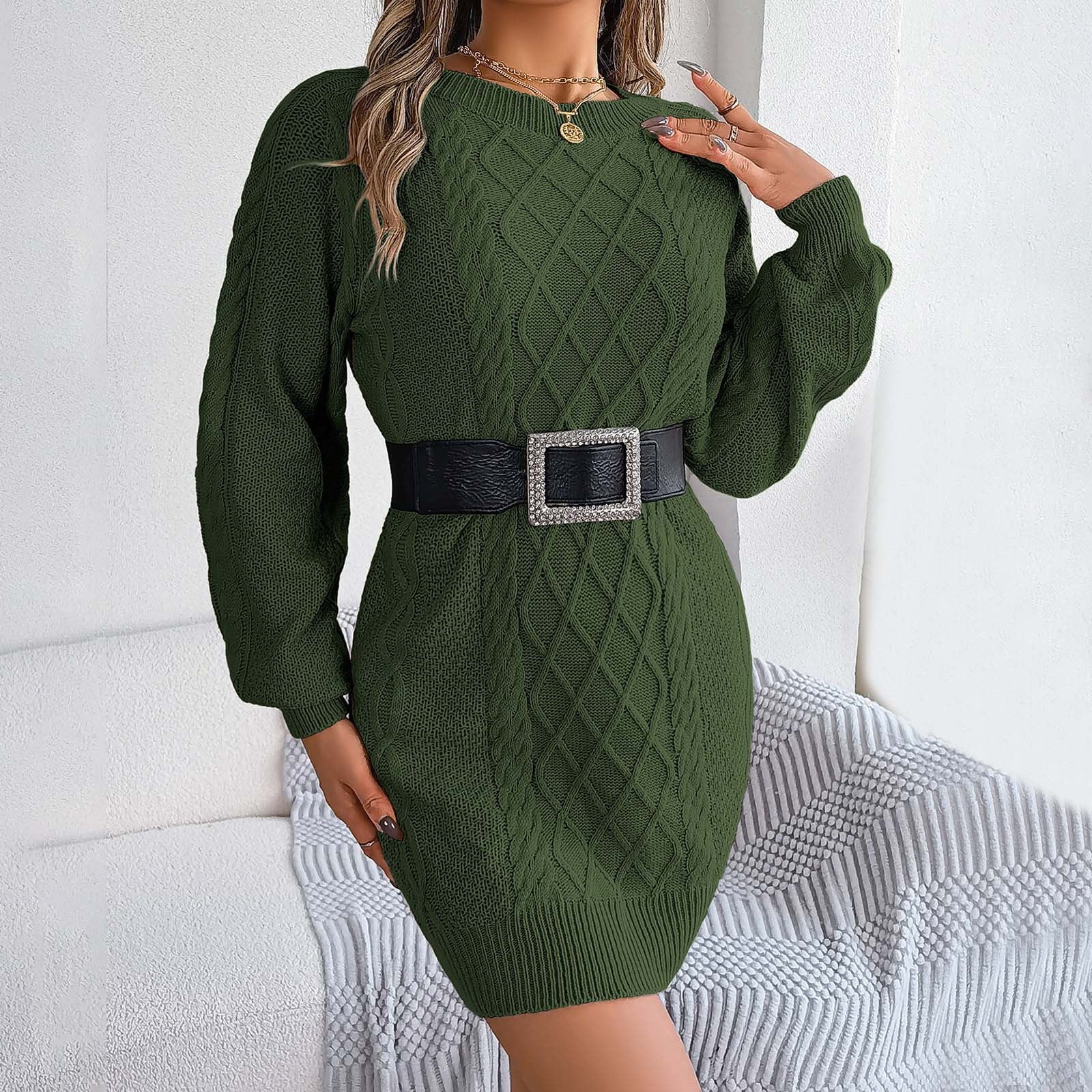 Generic Womens Oversized Chunky Cable Knit Mini Sweater Dress 2025 Fall  Winter Pullover Long Sweaters Knitted Dresses - Walmart.com