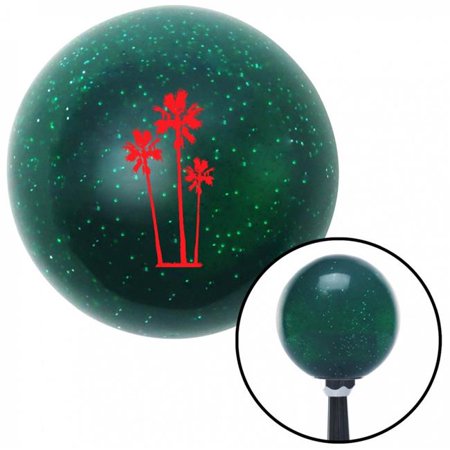 American Shifter Red Group of Palms Green Metal Flake Shift Knob with M16 x 1.5 Insert Shifter Auto Brody