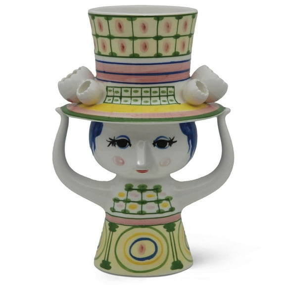 Bjrn Wiinblad Vase Lady with Hat Green