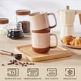 thumbnail image 2 of MALACASA Coffee Mugs Set of 2, 16 oz Large Porcelain Mug, Ceramic Tea Cups with Handle for Men Women, Mug Gift Set, Housewarming Wedding Gift, 2 of 7