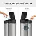 thumbnail image 3 of SensorCan 13 Gallon Kitchen Trash Can with Lid & Odor Filter – Motion Sensor Stainless Steel Garbage Bin for Home, Office, or Garage – Slim Oval Shape, Large Capacity Design-wpp, 3 of 10