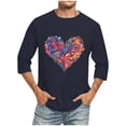 thumbnail image 2 of Nmnitkp Mens Shirts New Design Valentine's Day Love Print Men's Loose Fit Athletic 3/4 Sleeve T-Shirts Lightweight Quick Dry Short Tshirts Crew Neck Outdoor Workout Tops(Plus Size & Regular), 2 of 5
