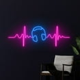 thumbnail image 3 of Handmadetneonsign Headphone Heartbeat Neon Sign, Game Lover Wall Art Decor, Studio Wall Decor, 3 of 5