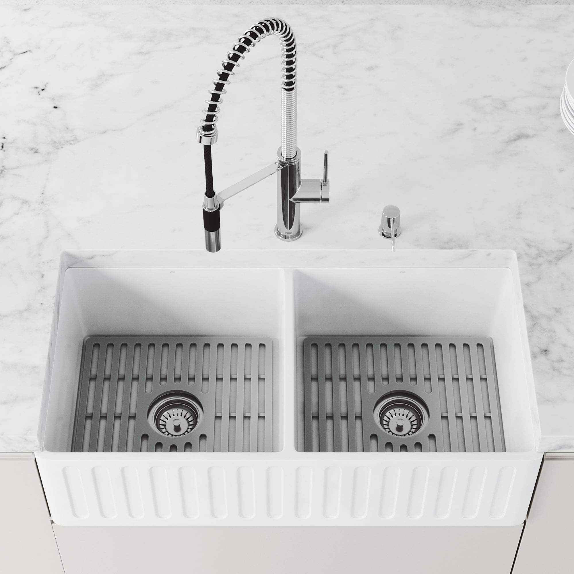 Vigo 15.125 in x 14.75 in Gray Silicone Kitchen Sink Protective Bottom