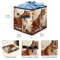 thumbnail image 3 of Leopard Foldable Toy Box with Handle, 10.8"x10.5"x10.6", Large Capacity Storage Containers, Storage Cubes, Storage Baskets, 3 of 6