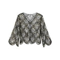 thumbnail image 4 of inhzoy Women's Sequined Bolero Shrug Long Sleeve Cardigan Tops Shawls for Wedding Evening Party Gold One Size, 4 of 6