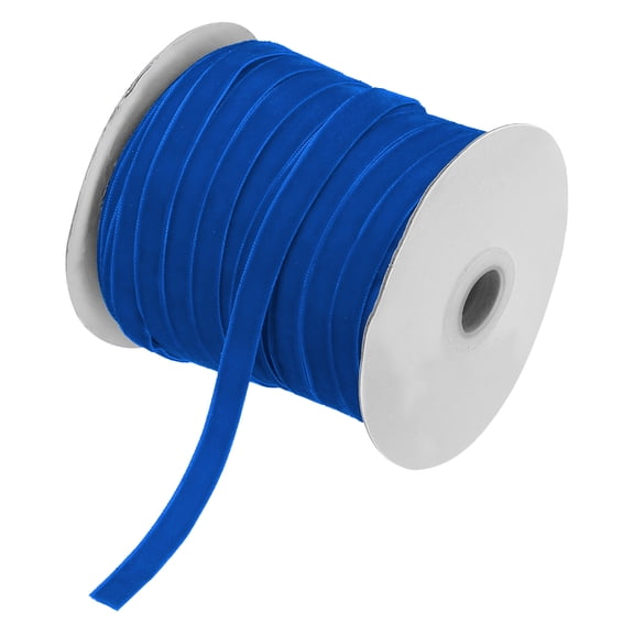 Uxcell Vintage Velvet Ribbon, for Gift Wrapping Ribbons Double Faced for DIY Crafts Bow Wreaths Chrismas Bouquet Packaging Light Navy Blue