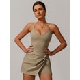 thumbnail image 3 of IWEMEK Women's Tennis Dresses Twist Front Split Ruffle Cami Dress with shorts Golf Active Dress, 3 of 8