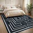 thumbnail image 3 of ODIKA 8'x10' Washable Area Rug Durable, Non-Slip Contrasting Fields Symmetrical Geometric Crisp Border Abstract Motifs for Living Room, Under Sectional, Family, 3 of 7