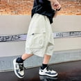 thumbnail image 6 of SRZYMJ Boys Street Cargo Pants with Stretch Waist for Spring Summer Outdoor Leisure Sports and Casual Play Beige 12-14 Years, 6 of 7