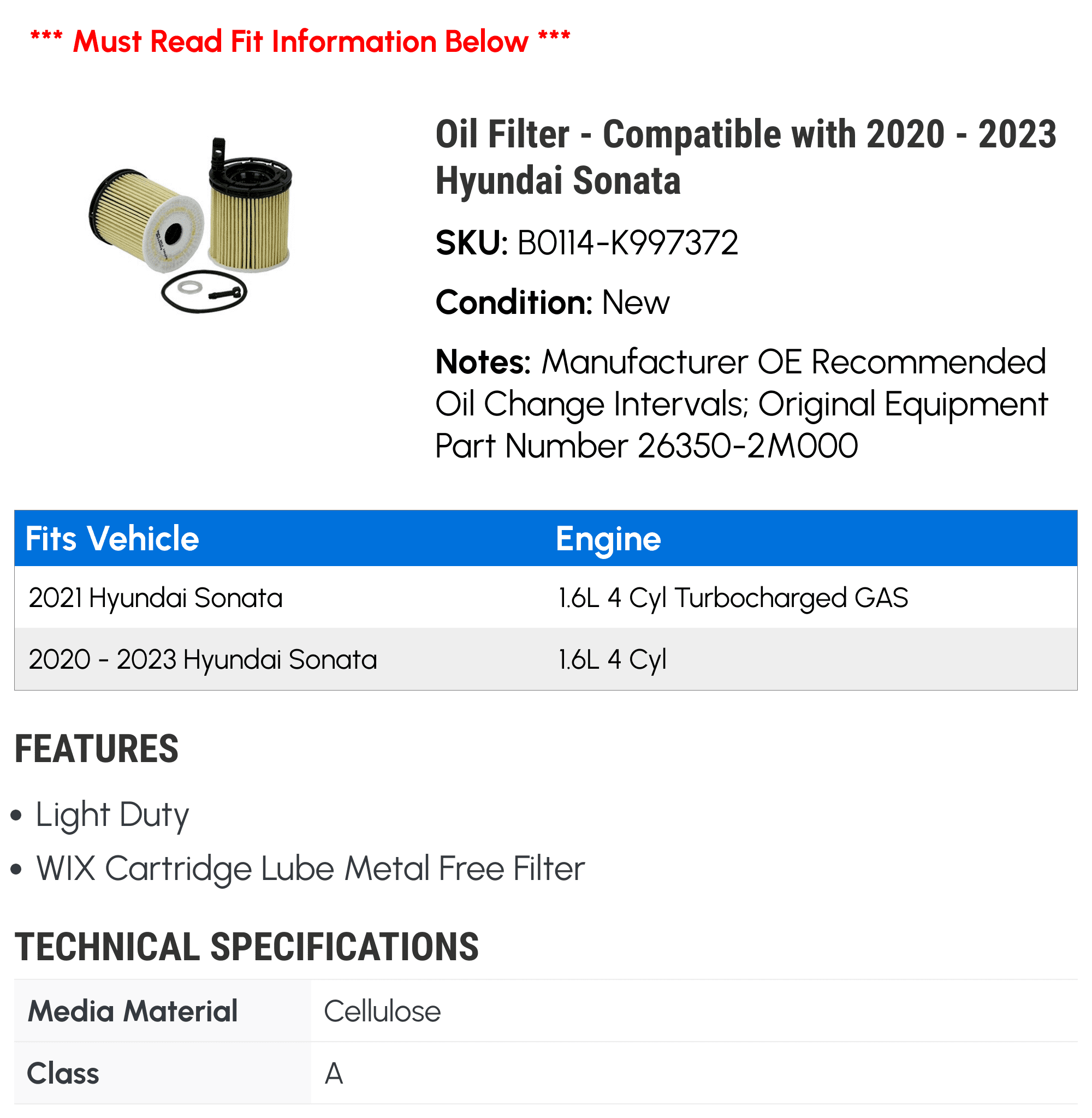 2021 Hyundai Sonata Oil Filter - Discover 73 Images & 7 Videos