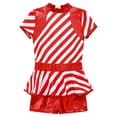 thumbnail image 3 of inhzoy Kids Girls Christmas Candy Cane Short Jumpsuit, 3 of 6