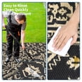 thumbnail image 2 of HIWEAVER 9' x 12' Black/Brown Outdoor Rug PP Plastic Straw Woven Waterproof Patio Rug with Border Portable Outside Carpet for Balcony Deck Picnic Garden Decor, 2 of 7
