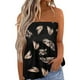 thumbnail image 2 of Tops de tubo ahumados para mujer, Bandeau sin tirantes, estampado plisado, sin mangas, corte entallado, camiseta sin mangas, 2 of 6