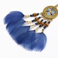 thumbnail image 3 of Pendientes bohemios con plumas vintage para mujer, color azul Hugo Pendientes colgantes bohemios, 3 of 7