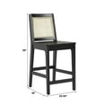 thumbnail image 6 of Walker Edison Counter Height Rattan Back Bar Stools, Black (Set of 2), 6 of 15