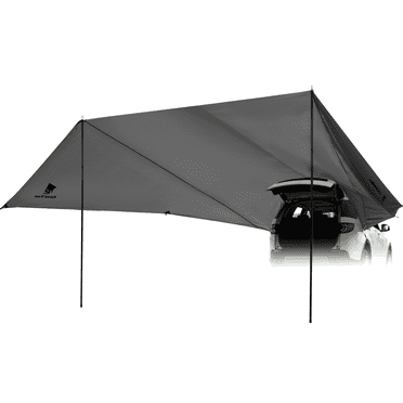 GEERTOP Large Car Awning Tarp for Camping Backpacking Tarp SUV Tailgate Truck Canopy Sun Shade Waterproof Outdoor Rear Vehicle Awning Shelter for Van, MPV, Campers