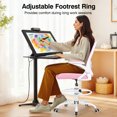 thumbnail image 6 of ATHOPE Ergonomic Office Chair, Mesh Desk Chair with Lumbar Support, Tall Office Chair with Flip-Up Armrests and Footrest Ring, Adjustable Computer Chair for Standing Desk Home Office, Pink, 6 of 10