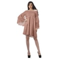 thumbnail image 3 of Moomaya Robe d'Été Dénudée Rose Poussiéreux pour Femmes Robe de Plage en Coton avec Manches Cloche - L, 3 of 5