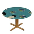 thumbnail image 3 of PIKWEEK  Astronaut Earth Pattern Fitted Round Table Cover with Elastic Protector Table Kitchen Dinner Waterproof Oil-Proof Tablecloth, 3 of 7