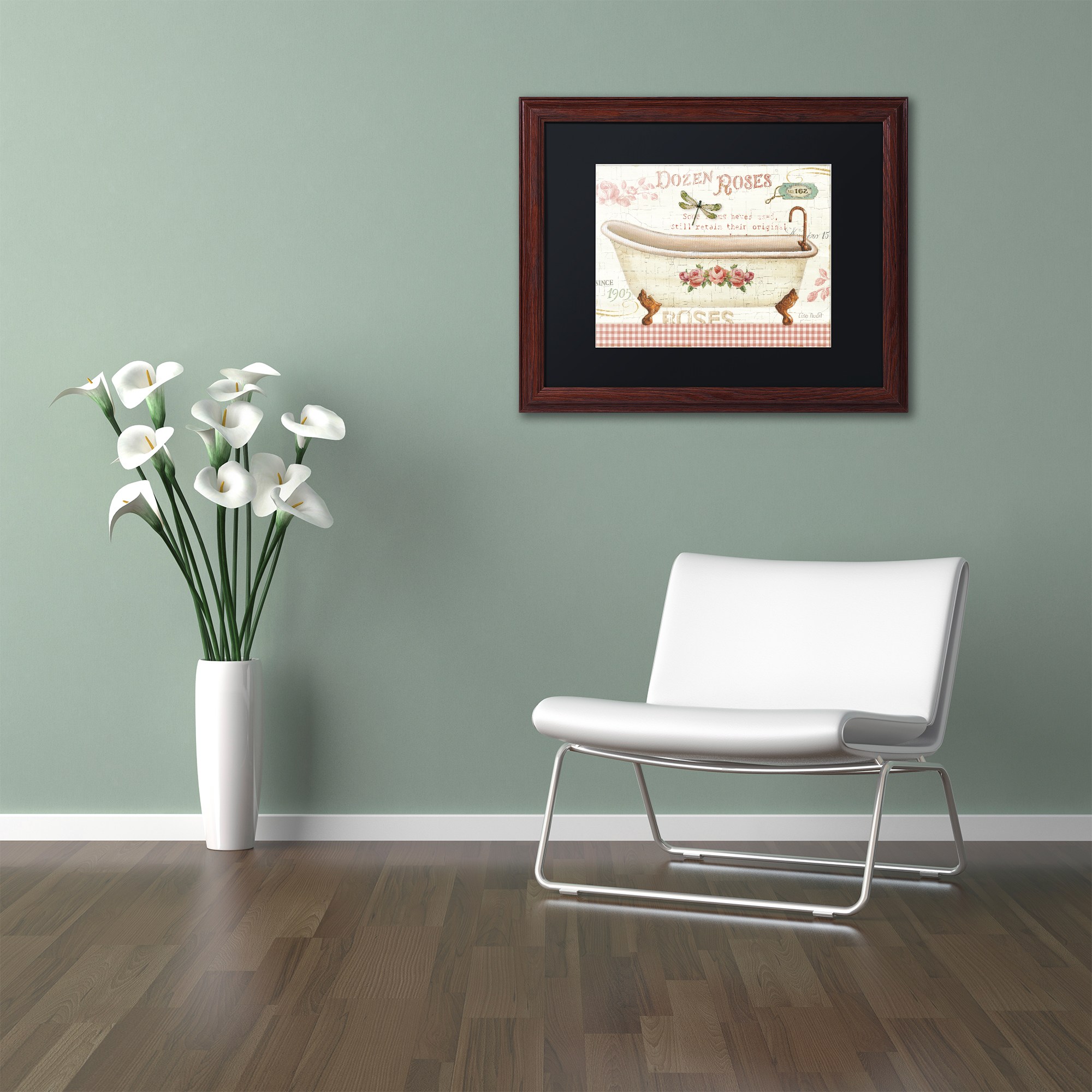 Trademark Fine Art "Rose Garden IV no Border" Canvas Art by Lisa Audit, Black Matte, Wood Frame